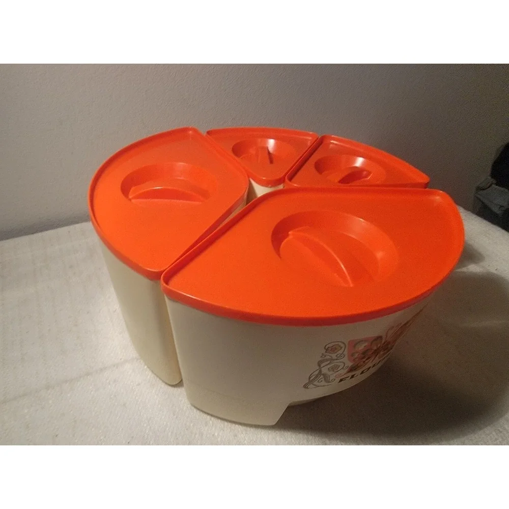 STERILITE‎ -TEA ,COFFEE , SUGAR FLOUR SET  BUTTERFLY MOTIF with Lids VINTAGE 60s